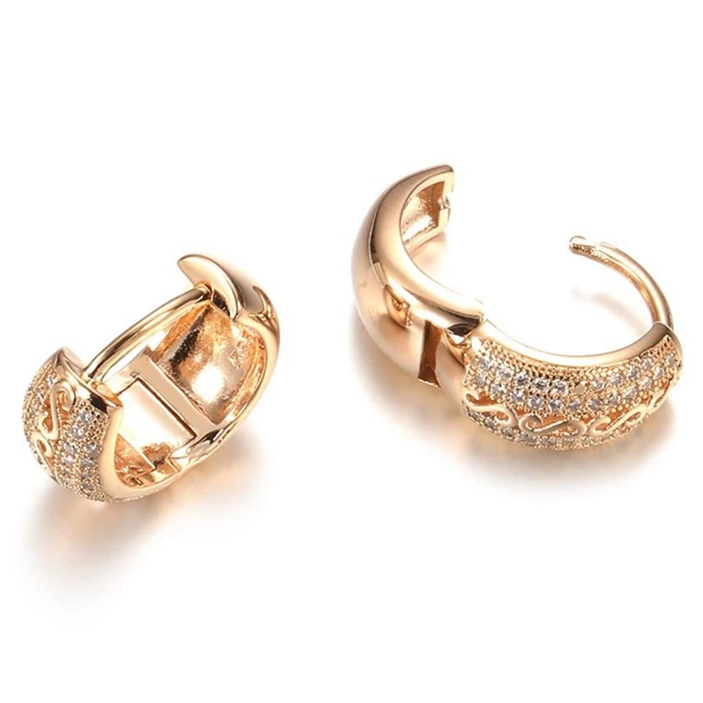 ZIBUYU Earring for Women and Girl Stylish Hollow Encored Hoop Earrings Jewellery Latest Round Eardrops Jewelry for Girls & Women Gift Golden, (15mm) - 1 Pair ZIBUYU Earring for Women and Girl Stylish Hollow Encored Hoop Earrings Jewellery Latest Round Eardrops Jewelry for Girls & Women Gift Golden, (15mm) - 1 Pair